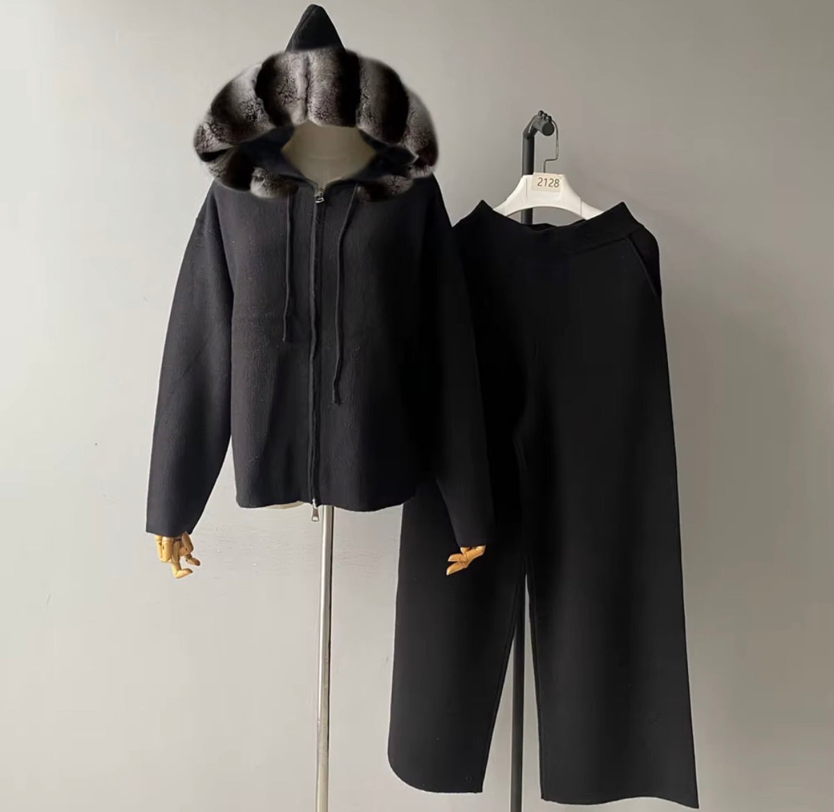 Luxe Fur Hood Knit Set