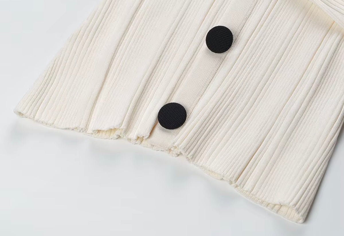 Celine Off-Shoulder Wrap Knit Top