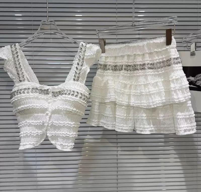 Ruffle Lace Two-Piece Set