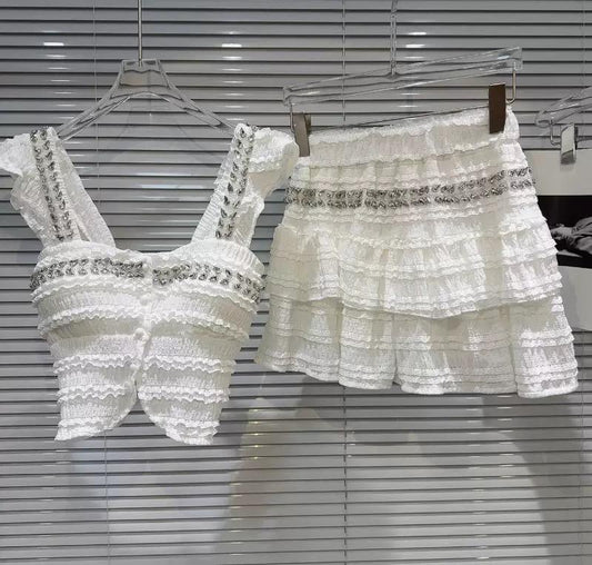 Ruffle Lace Two-Piece Set