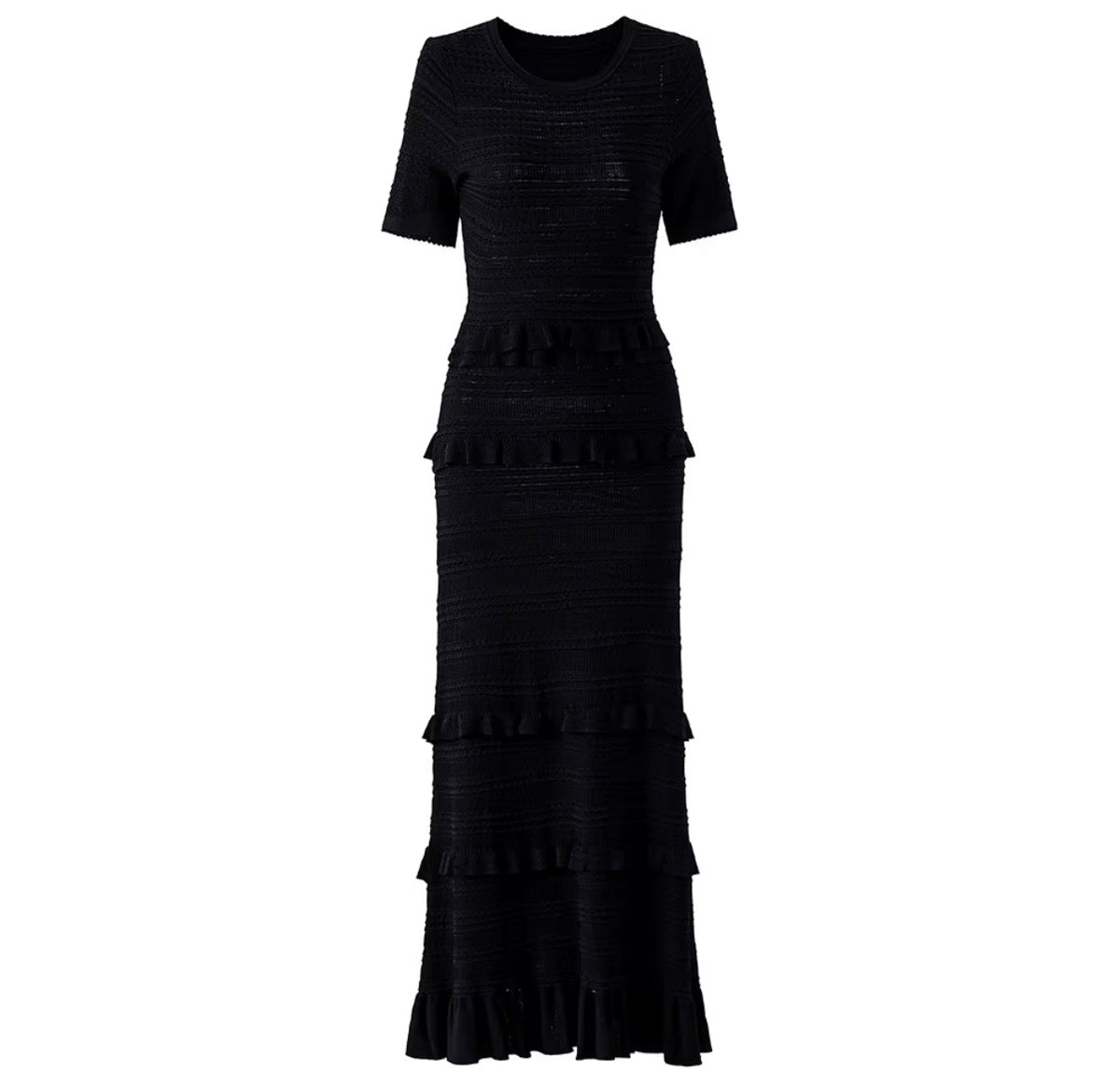 Ruffle Knit Maxi Dress