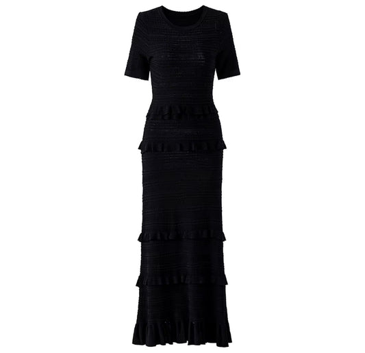 Ruffle Knit Maxi Dress