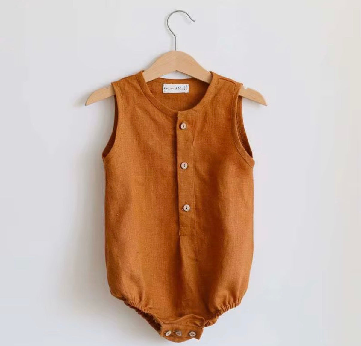 Button Linen Bubble Romper