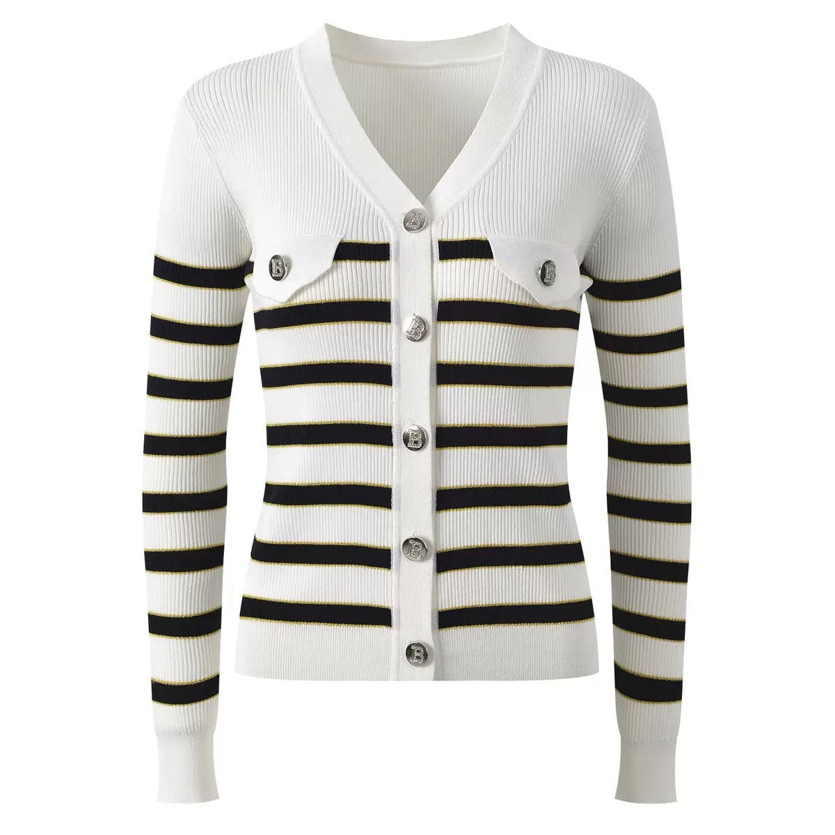 Riviera Striped Knit Cardigan