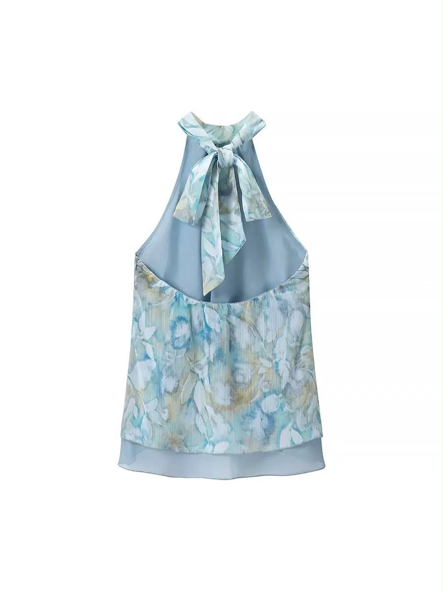 Floral Halter Ruffle Set