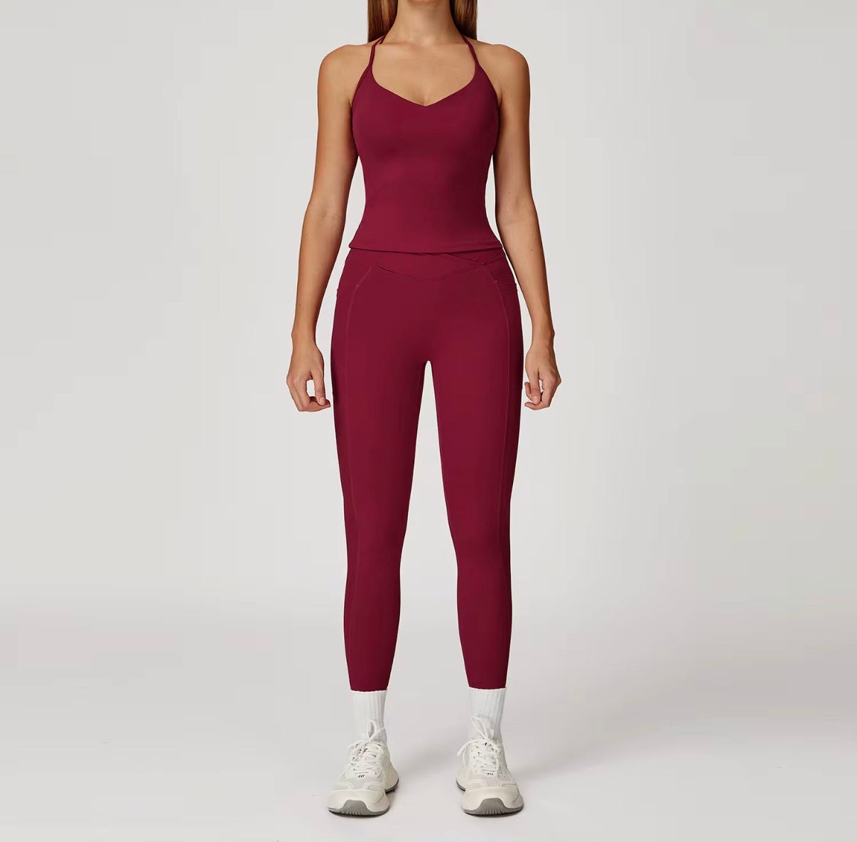 Strappy Cross-Back Sculpting Pocket Active Set
