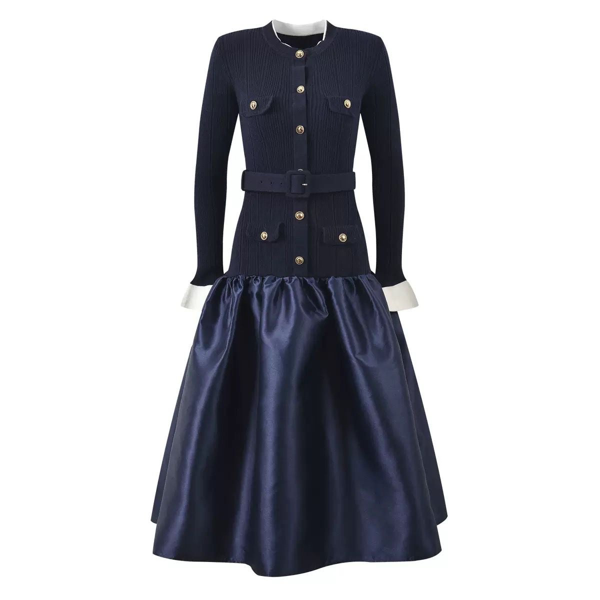 Chérie Belted Knit Dress