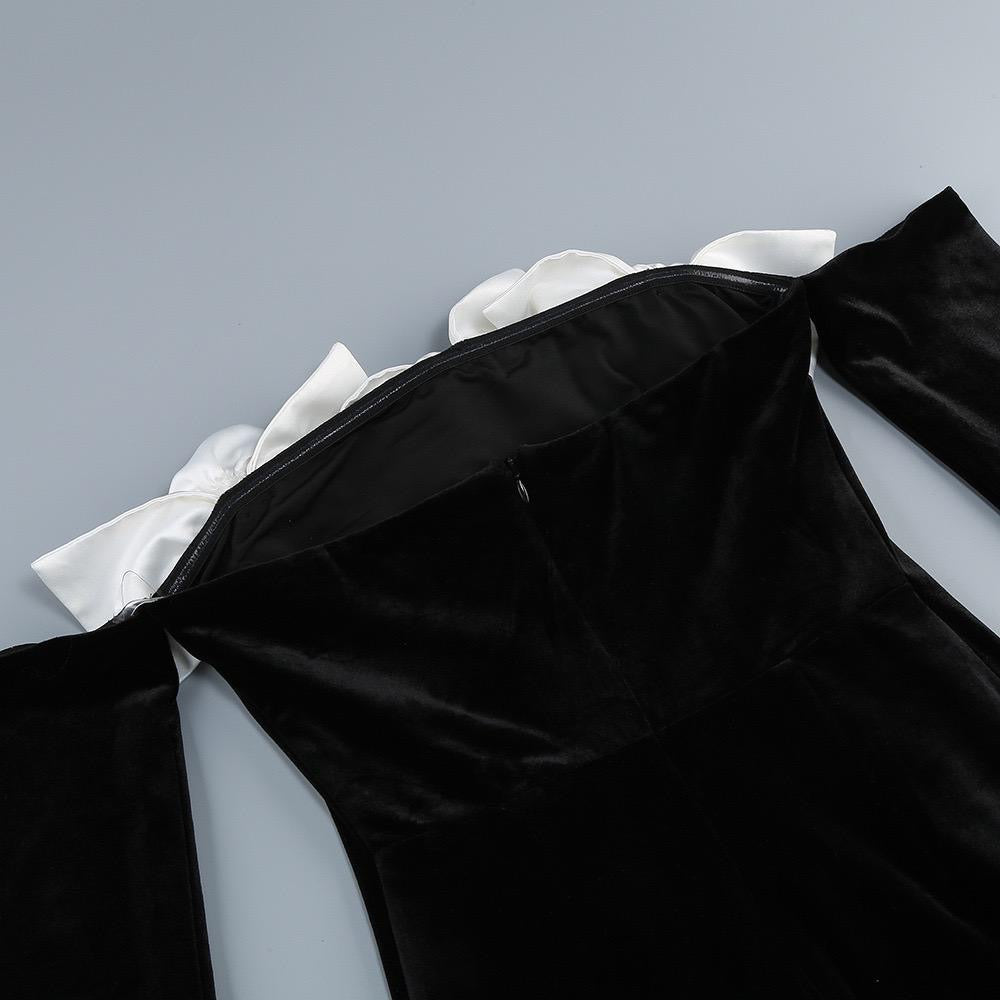 Midnight Bloom Velvet Dress