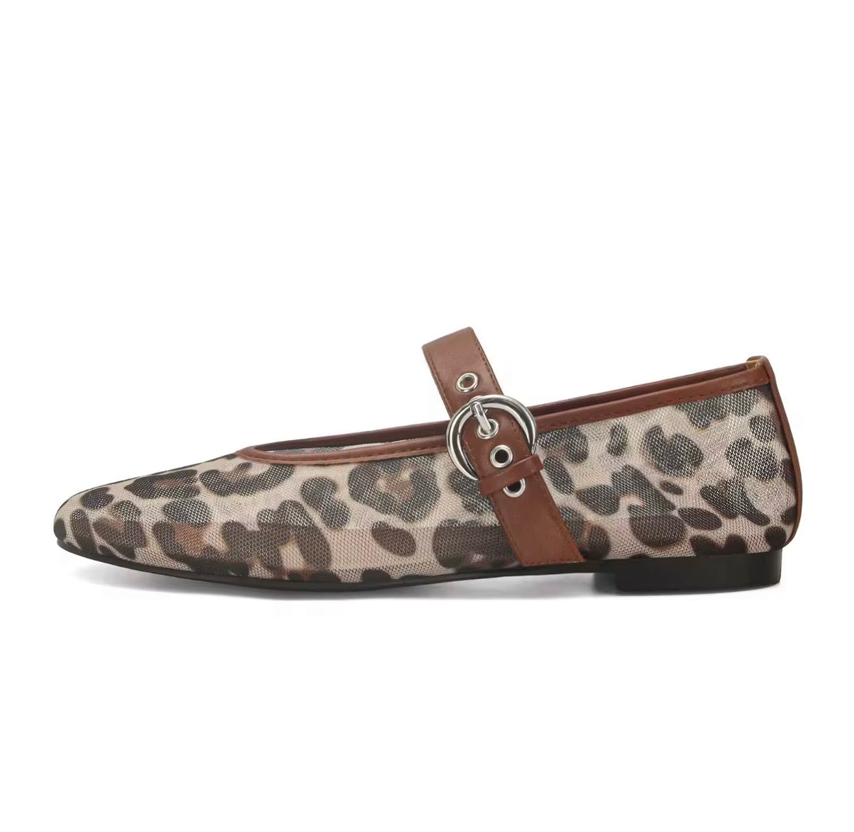 Leopard Strap Ballet Flats
