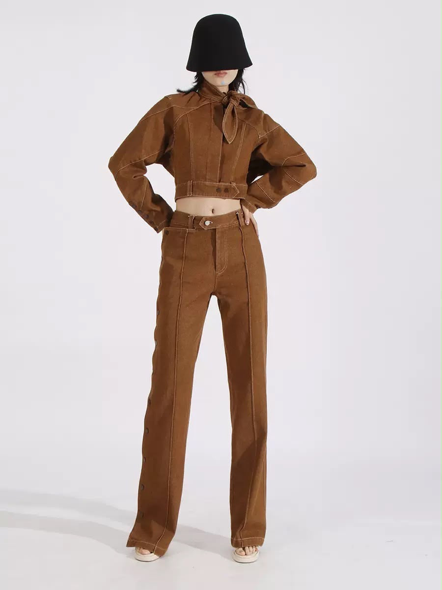 Caramel Stitch Denim Set