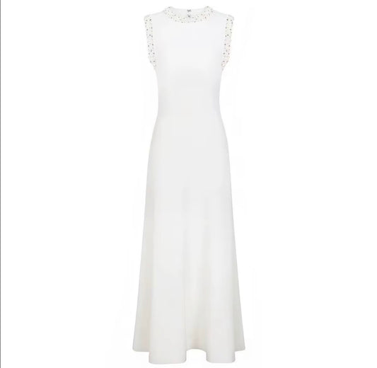 Pearl Neckline Flare Dress