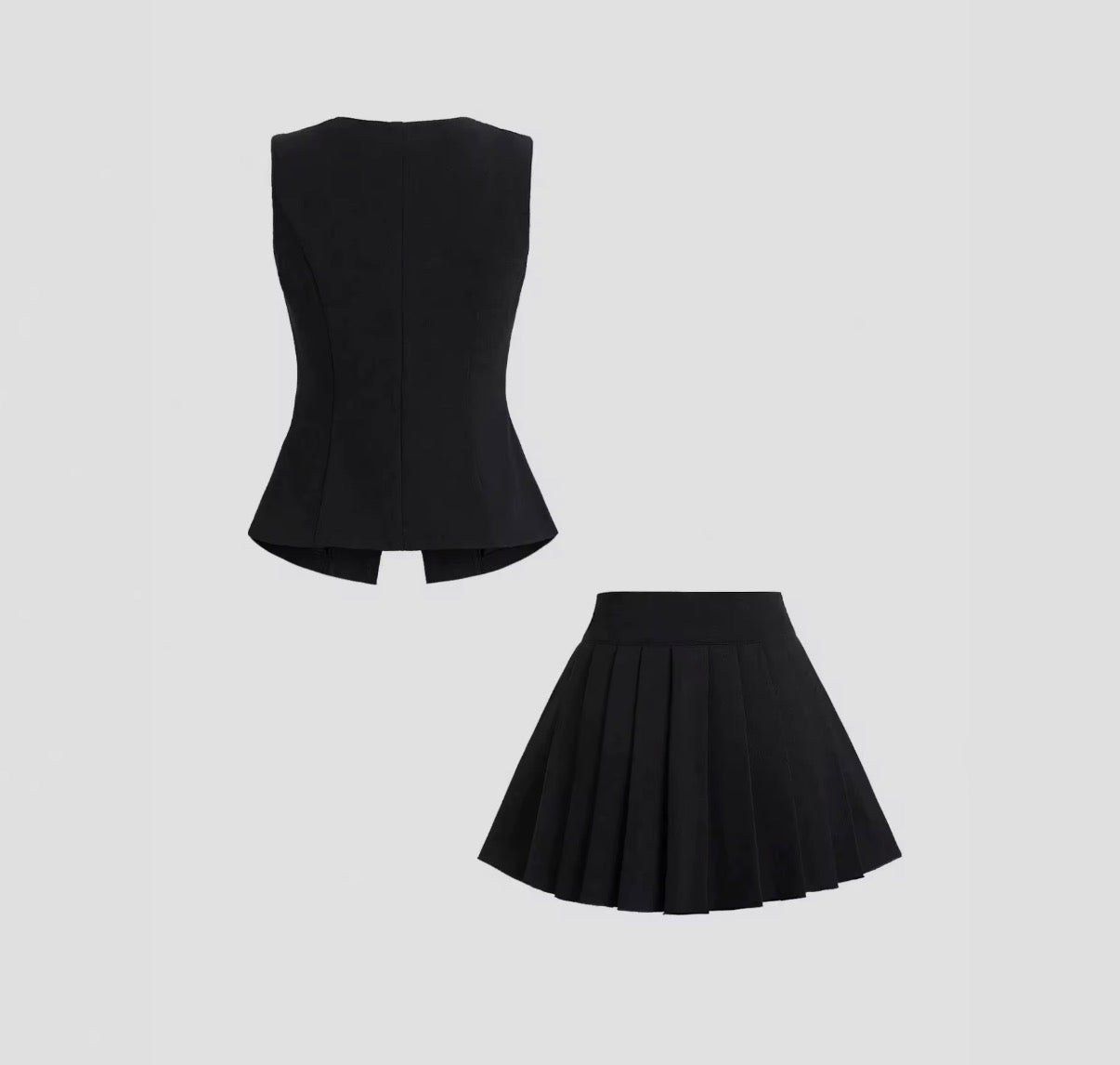 Golden Button Peplum Set