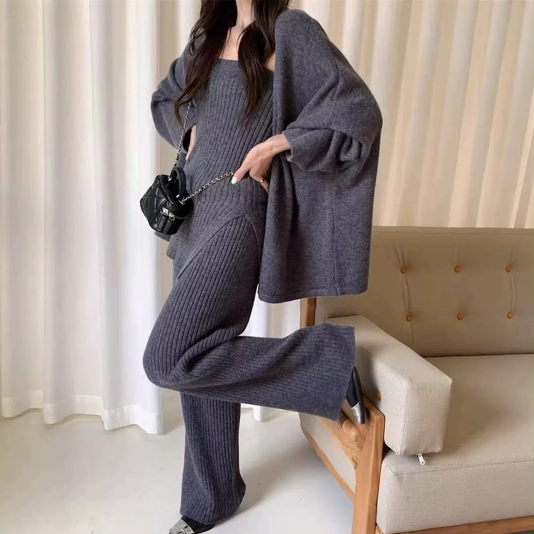 Cozy Ribbed 3-Piece Knit Set