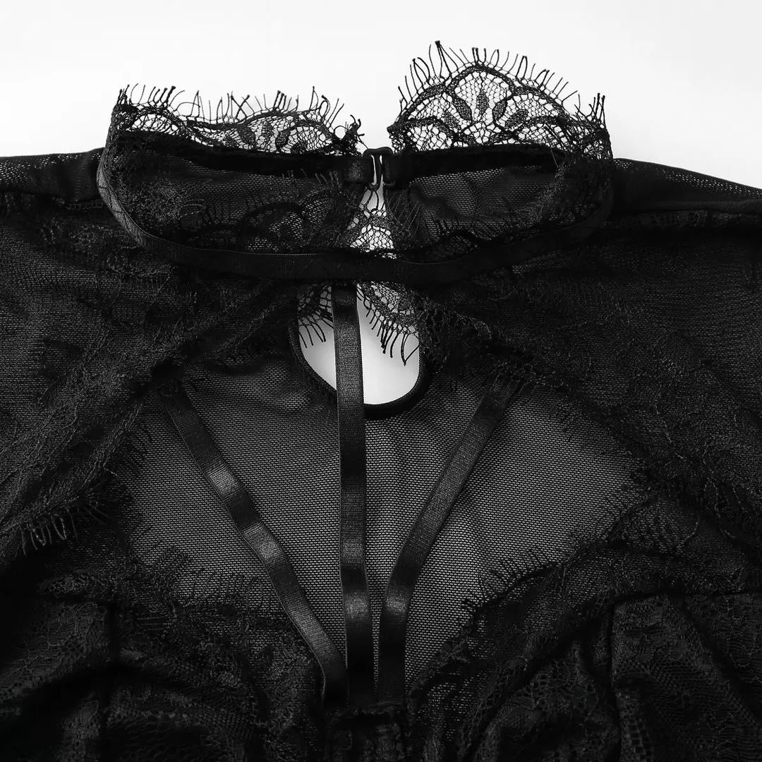 Black Muse Lace-Mesh Bodysuit