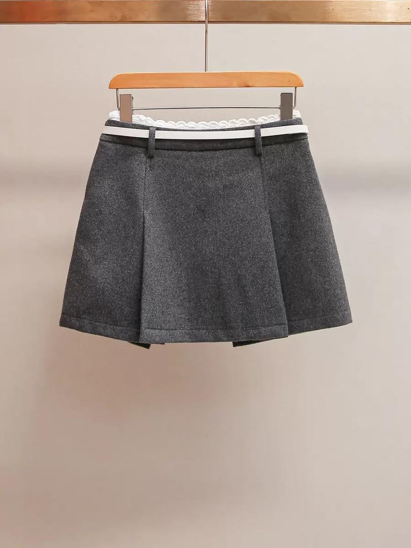 Embellished Wool Cardigan with Crystal Floral Details and Lace Trim