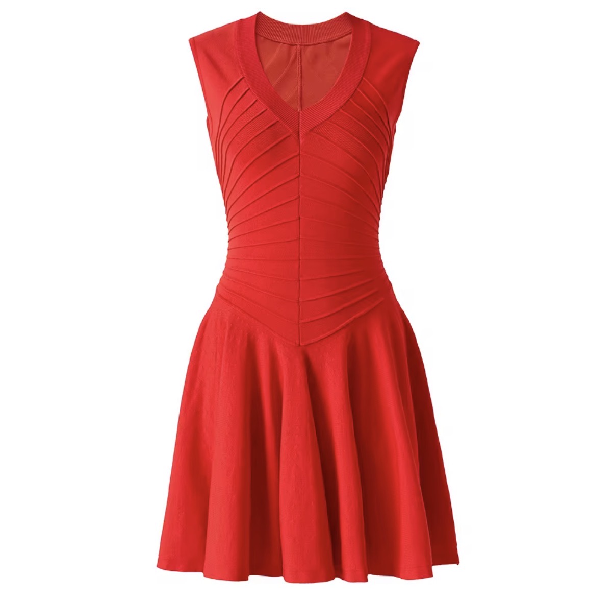 Chevron Knit Flare Dress