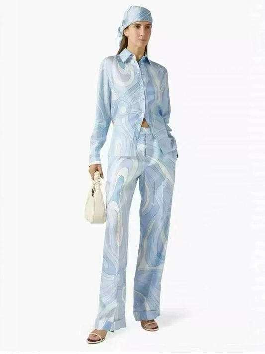 Swirl Print Shirt & Pants Set