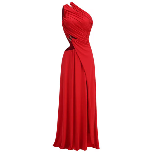 Red One-Shoulder Dress