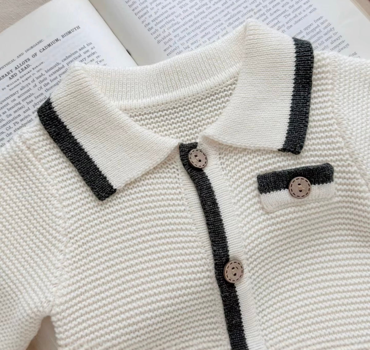 Classic Contrast Knit Romper