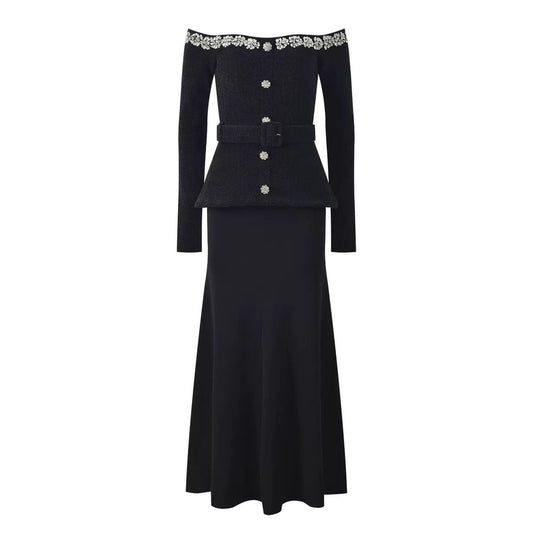 Crystal Empress Off-Shoulder Dress