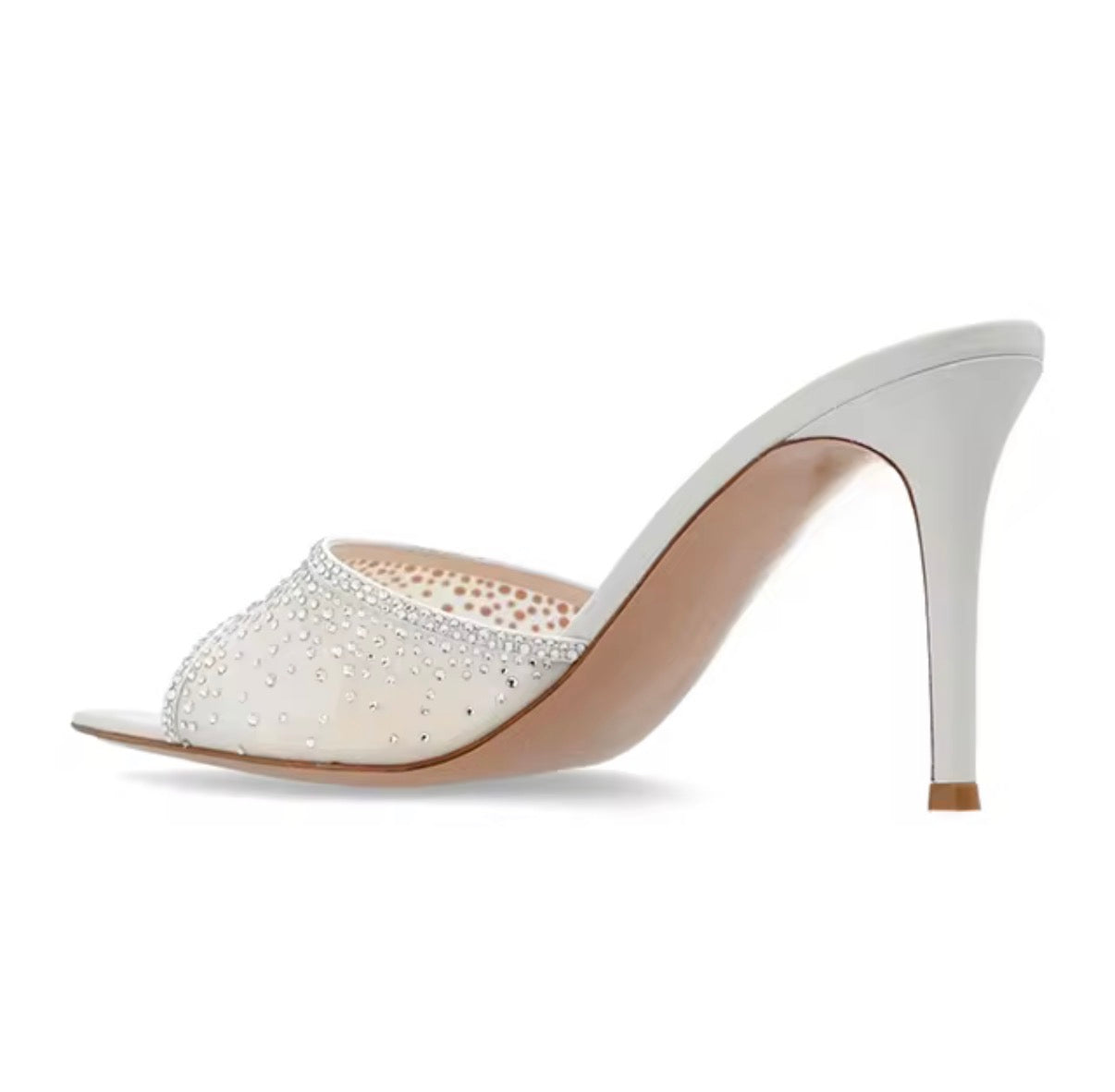Crystal Veil Stiletto Mules