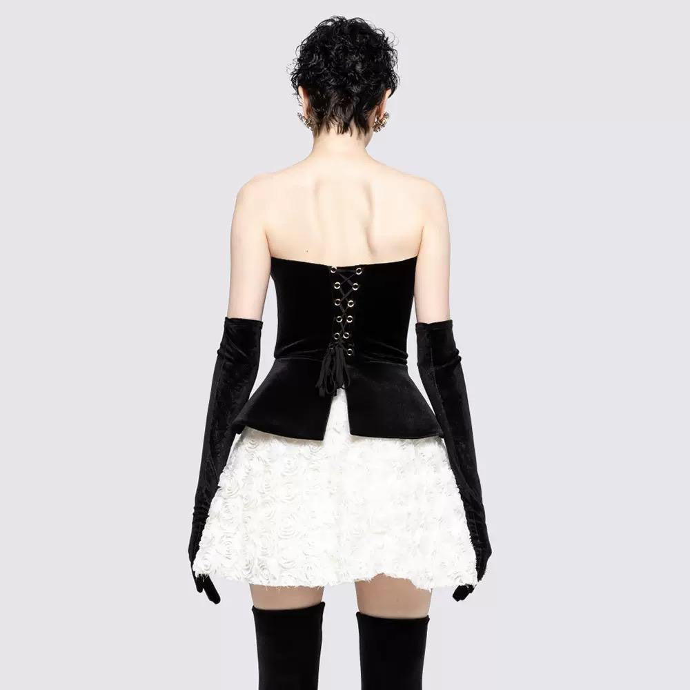 Noir Bloom Couture Mini Dress