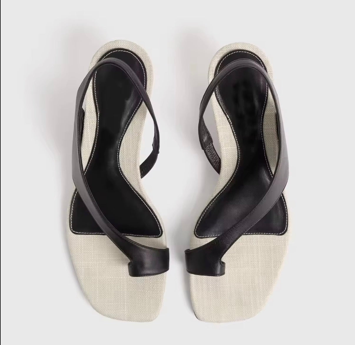 Minimal Slingback Thong Heels