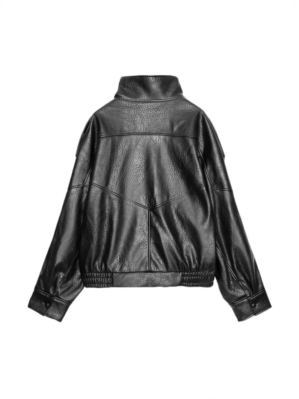 Verona High-Neck Leather Jacket