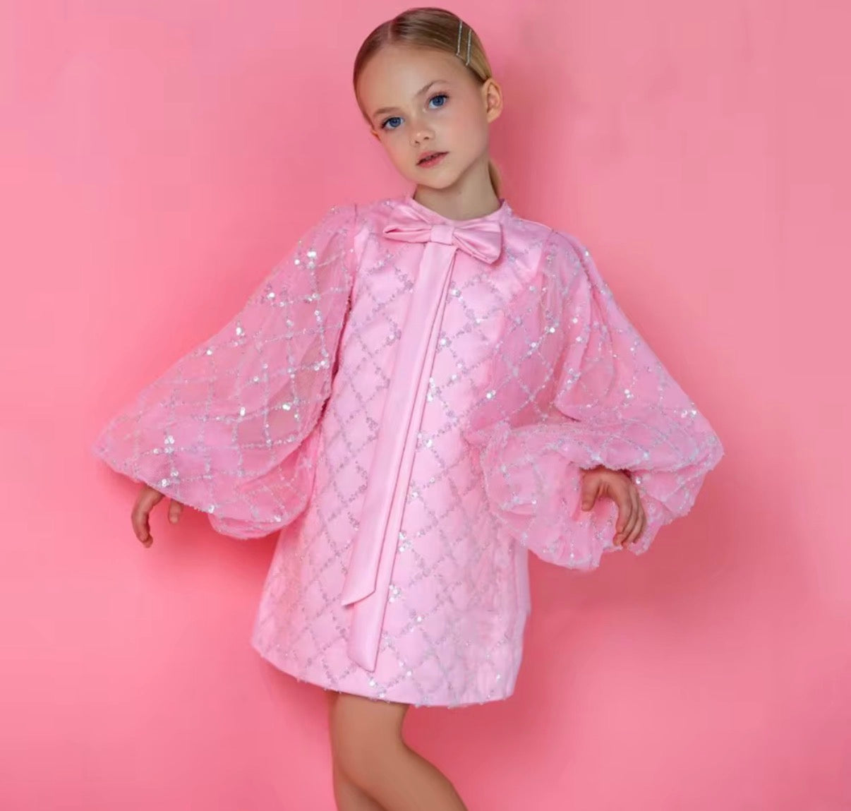 Blush Sparkle Bow Dress