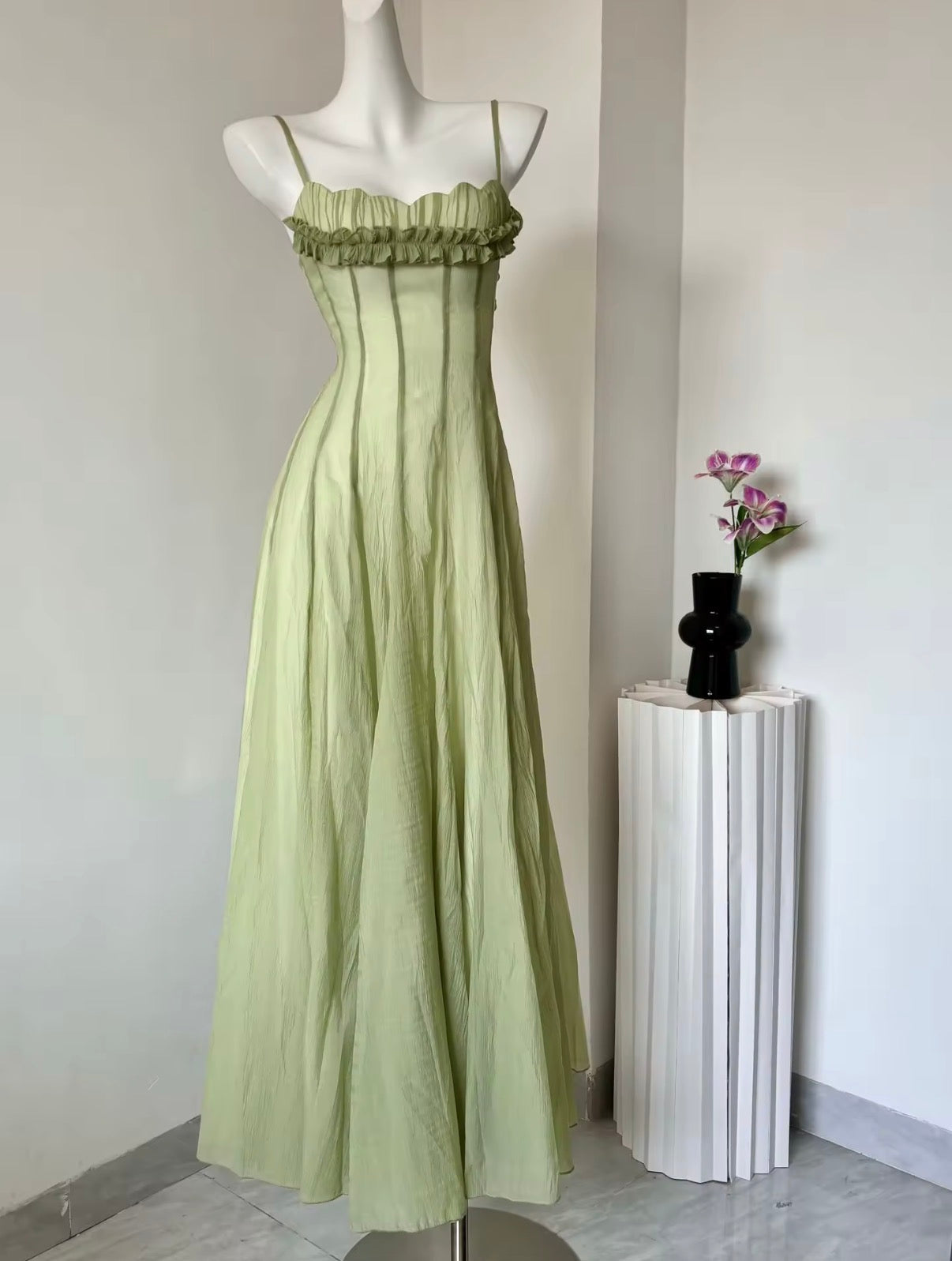 Ruffled Corset Flow Dress