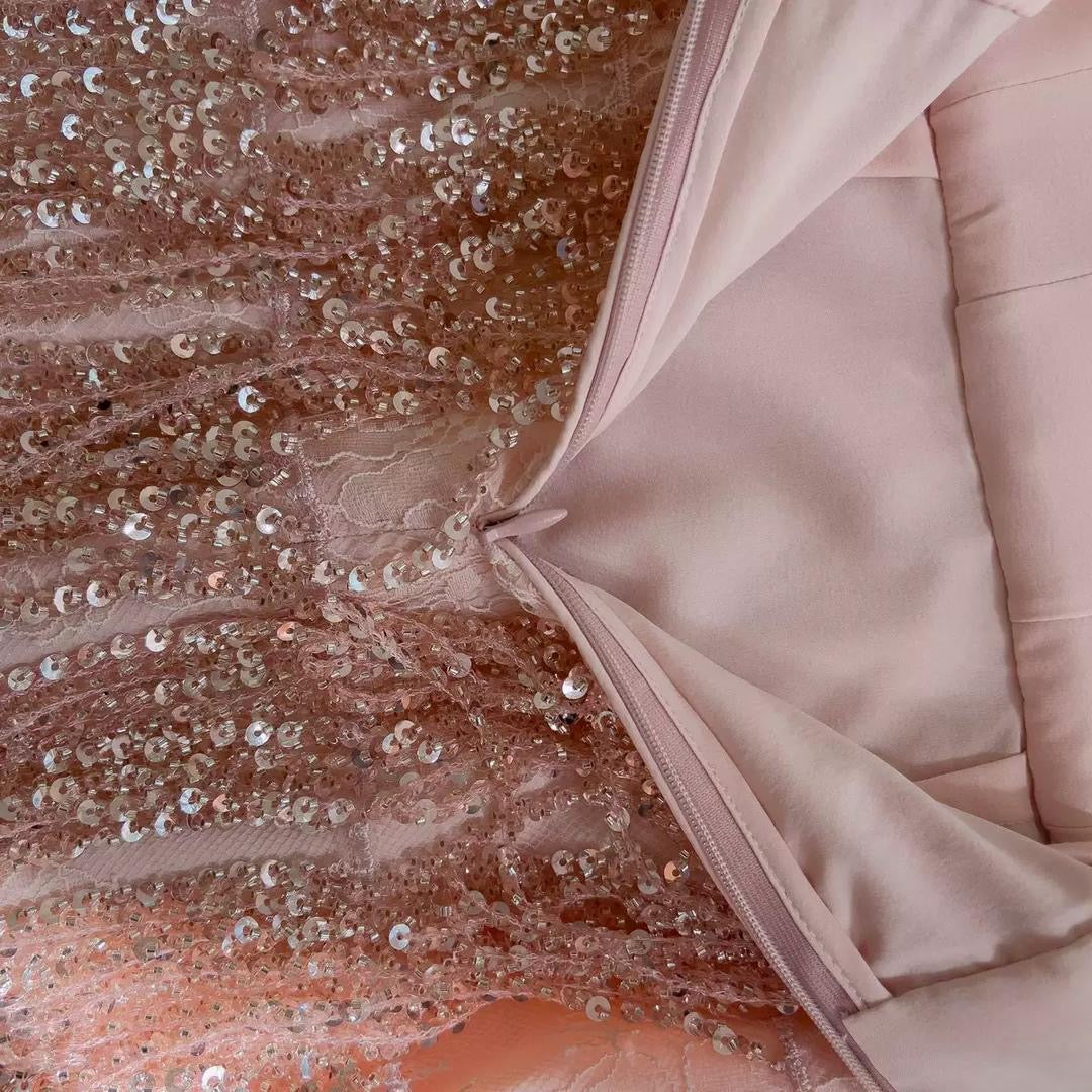 sparkle beading and square neckline dress