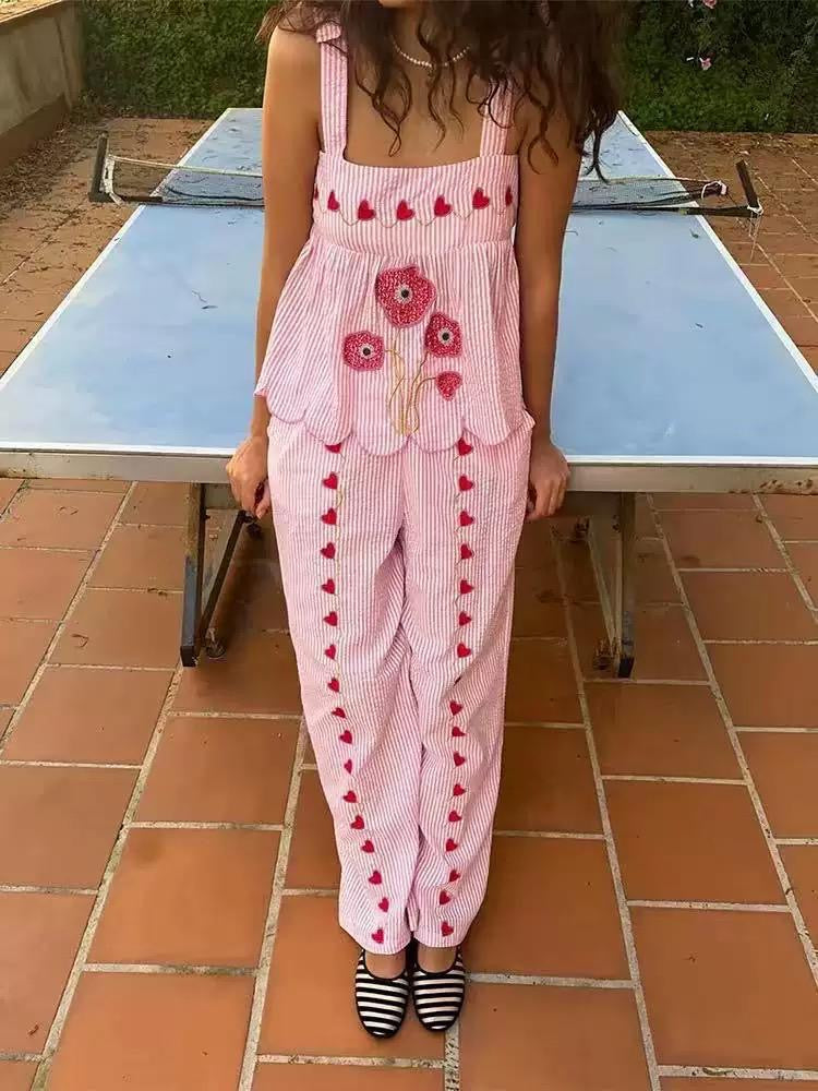 Sweetheart Bloom Striped Set