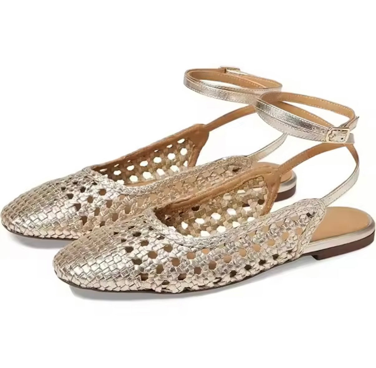 Lace-Up Woven Flats