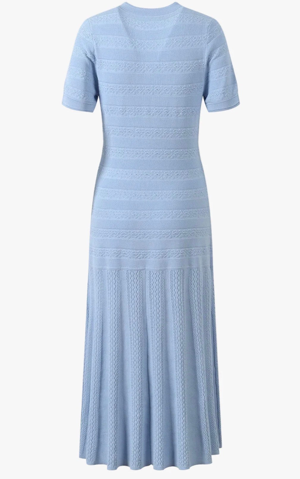 Short Sleeve Button-Front Knit Midi Dress
