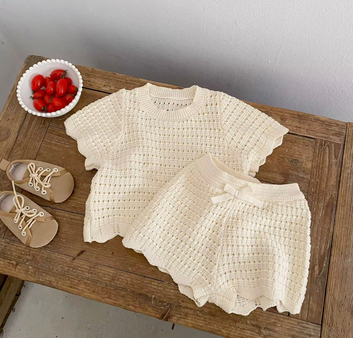 Scalloped Knit Set