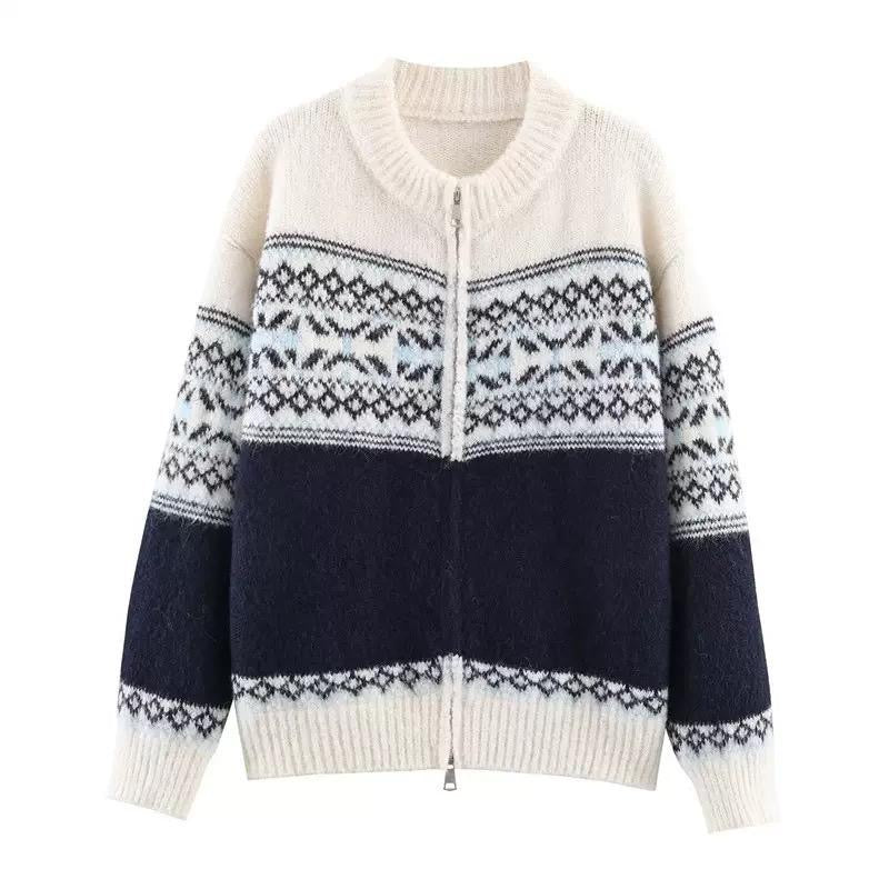 Alpine Pattern Knit Cardigan