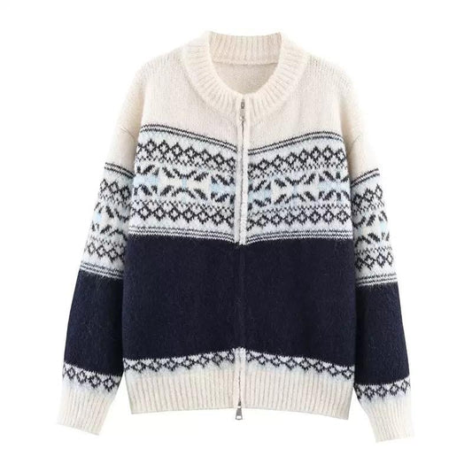 Alpine Pattern Knit Cardigan