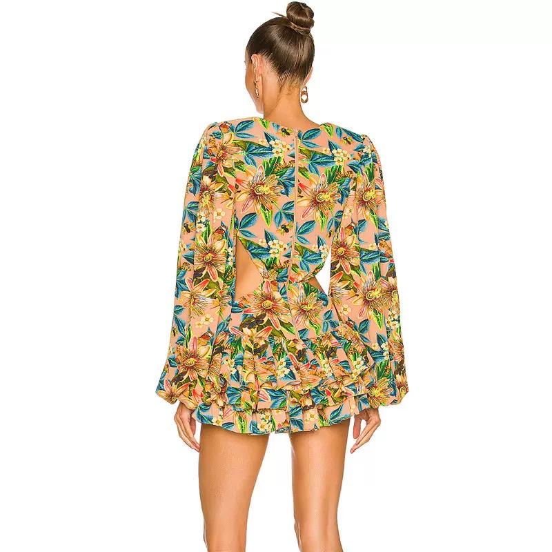 Tropical Mirage Cutout Mini Dress