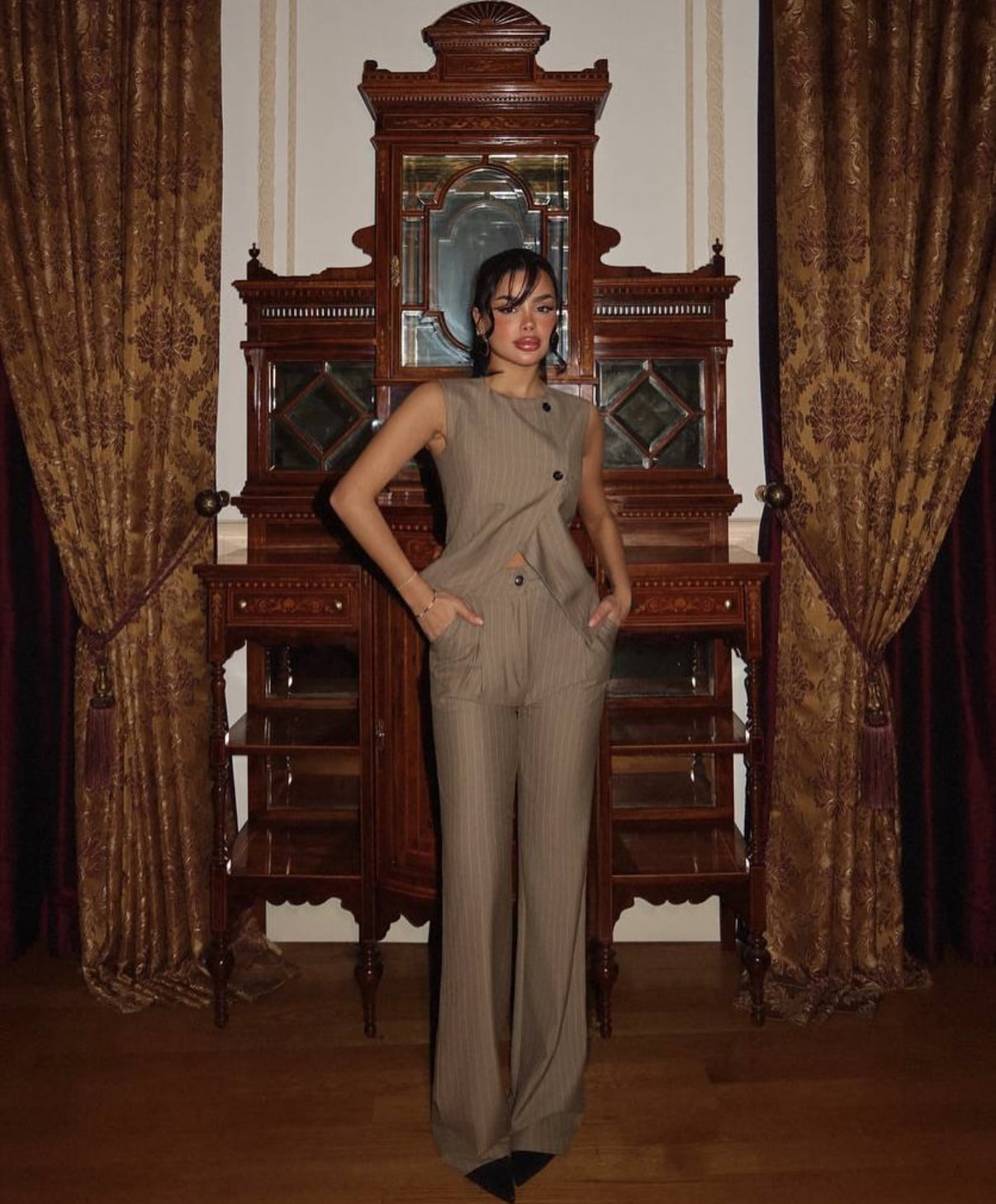 Power Muse Pinstripe Jumpsuit