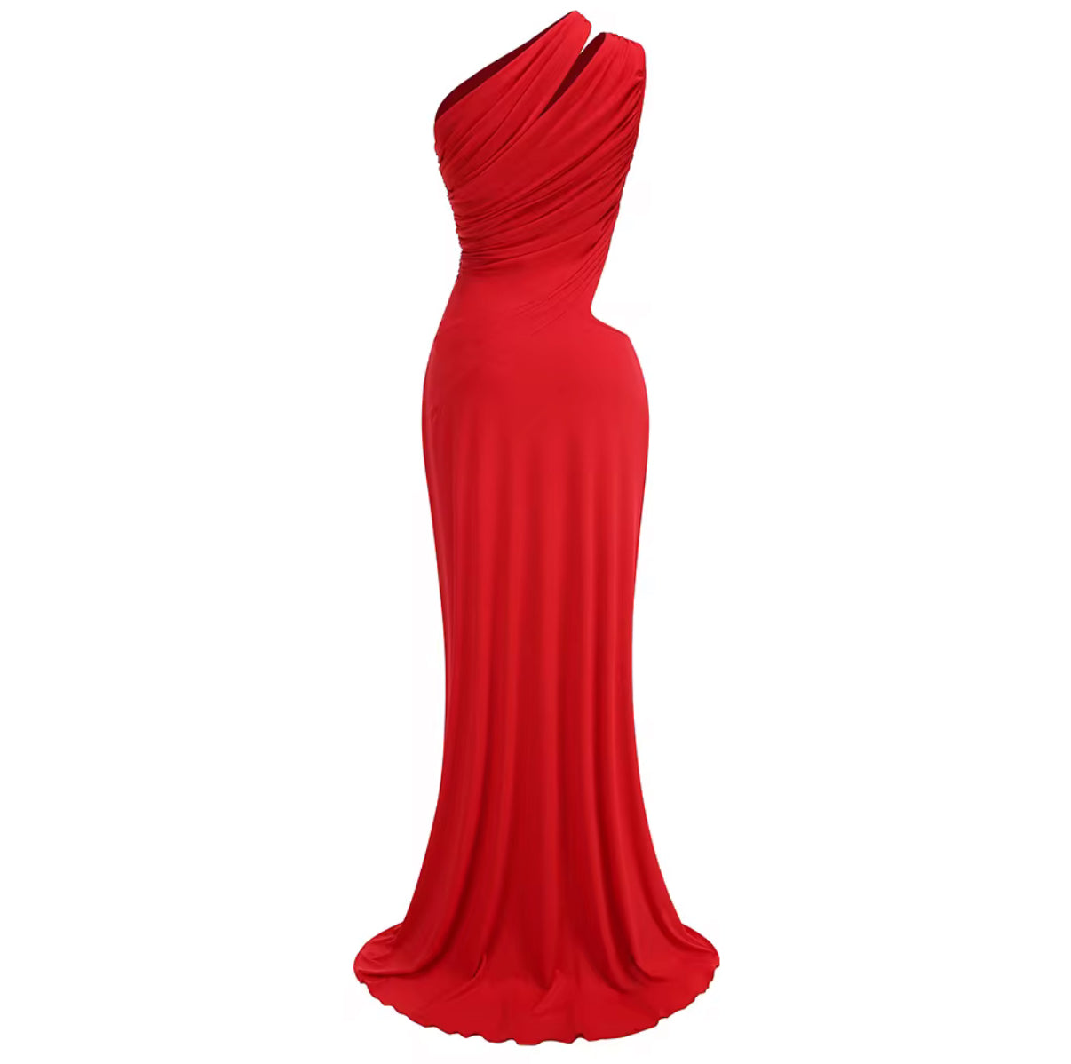 Red One-Shoulder Dress