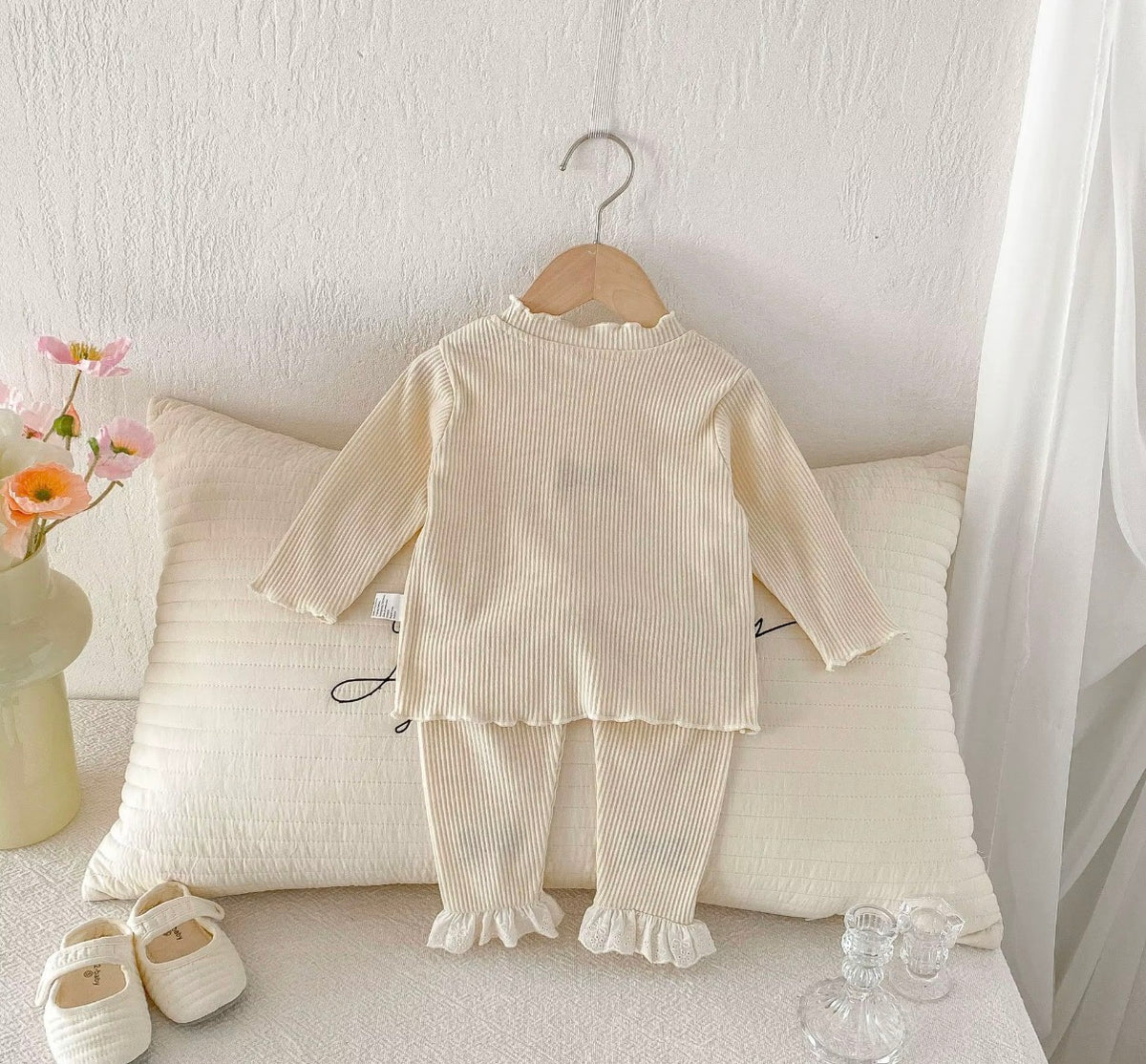Cherry Bow Ribbed Set