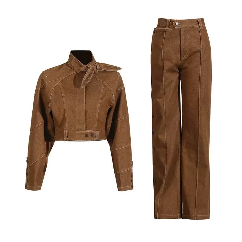 Caramel Stitch Denim Set