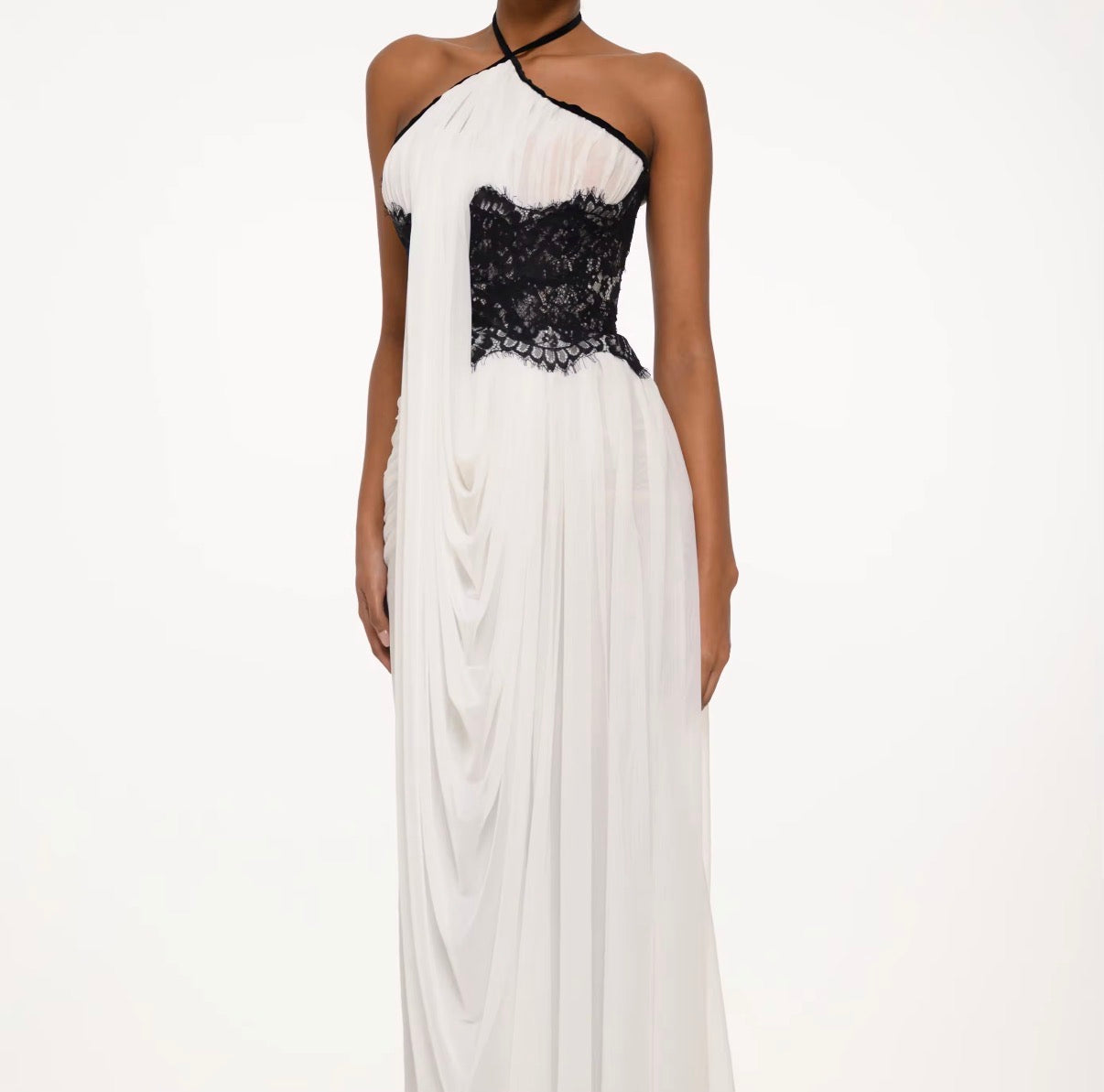 Olive Sequin Halter Maxi Dress