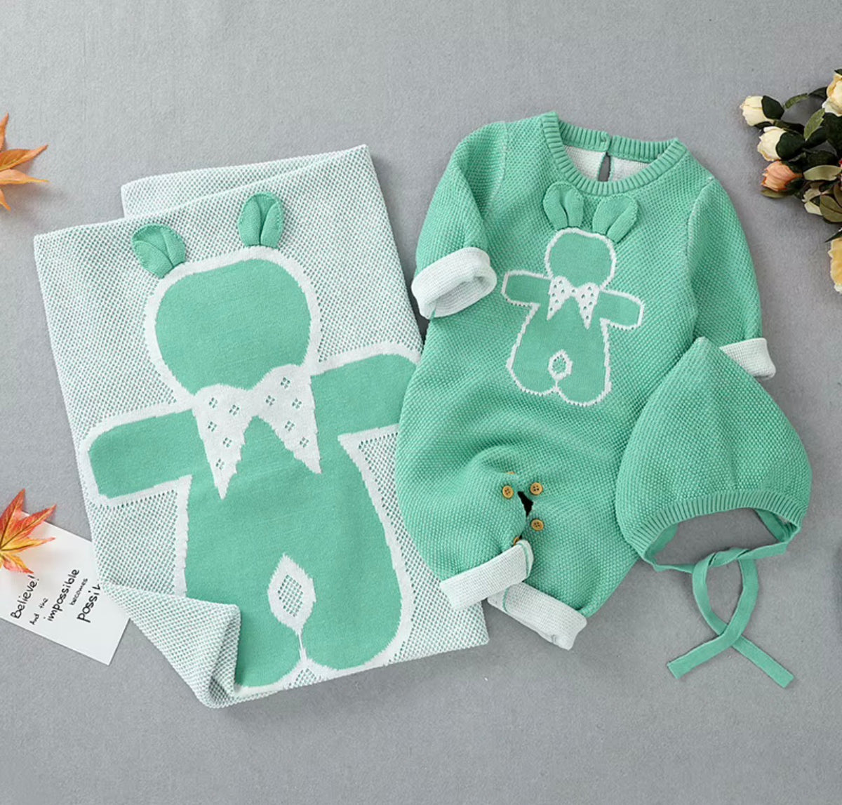 Bunny Cuddle Knit Baby Set