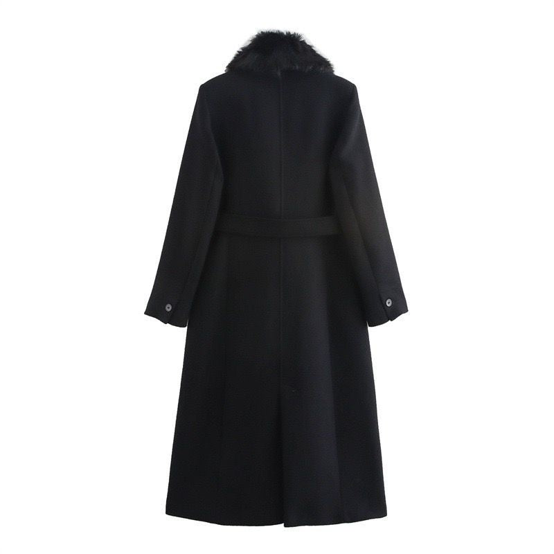 Royal Fur-Collar Winter Coat