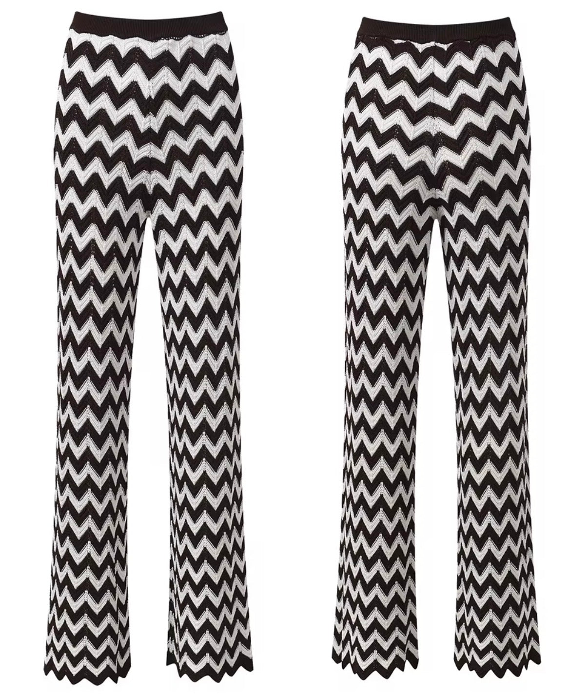 Monochrome Zigzag Knit Set