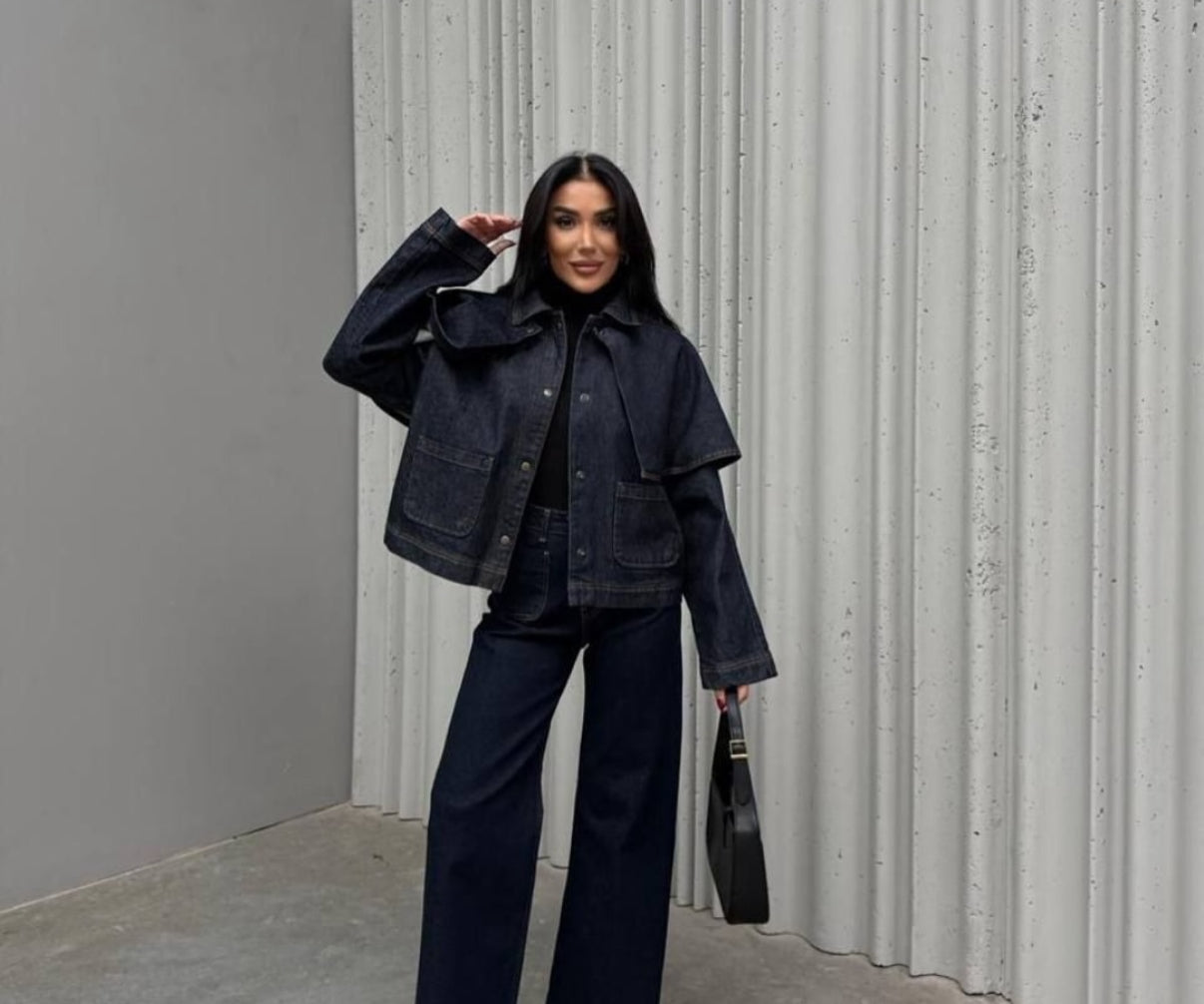 Midnight Cape Denim Jacket