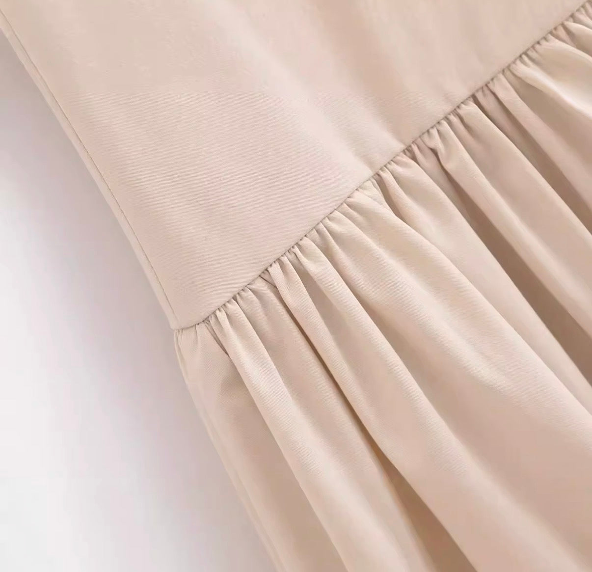Tie-Detail Drop Waist Mini Dress