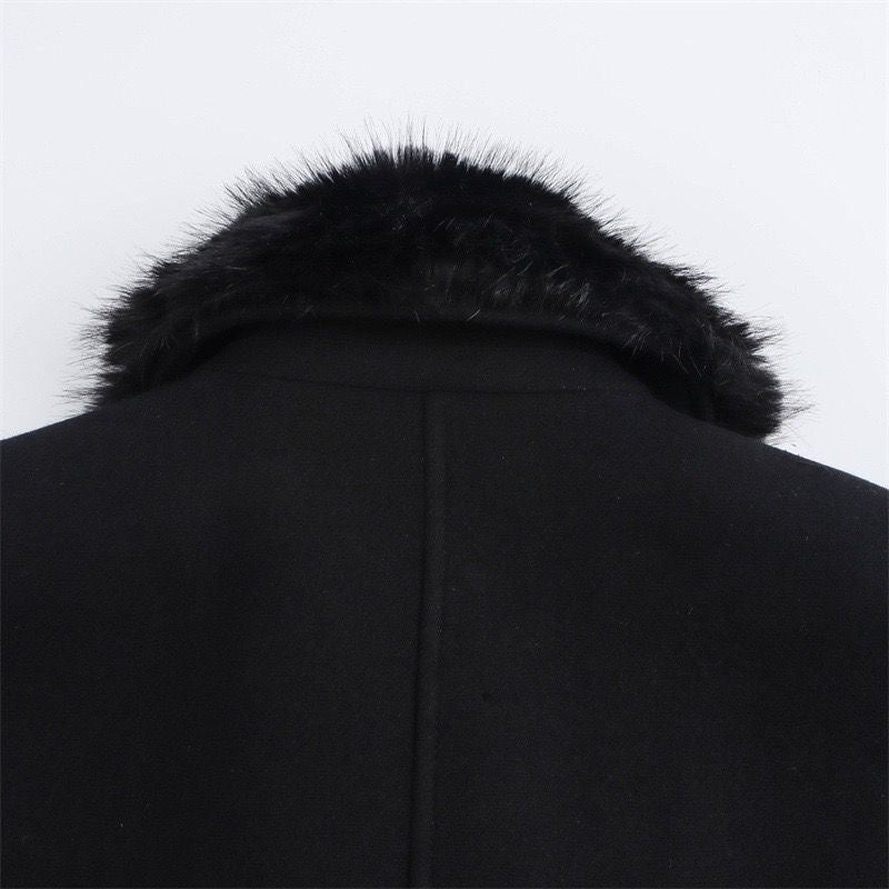 Royal Fur-Collar Winter Coat