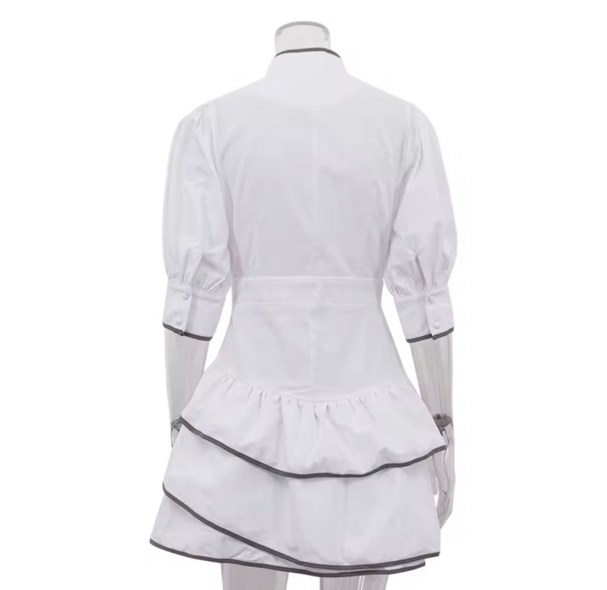 Button-Up Ruffled Mini Dress